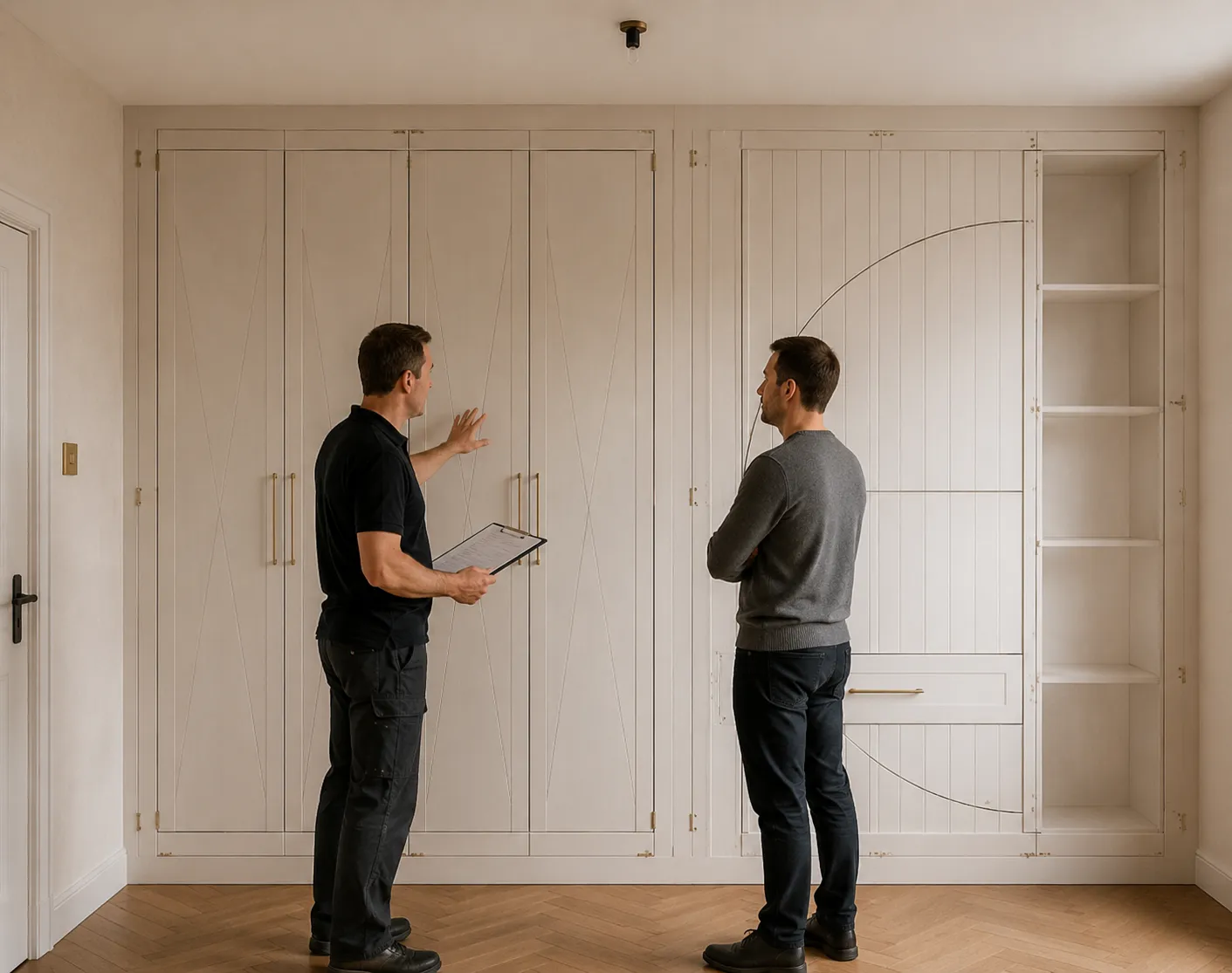 Fitted furniture design planning around measured cabinetry