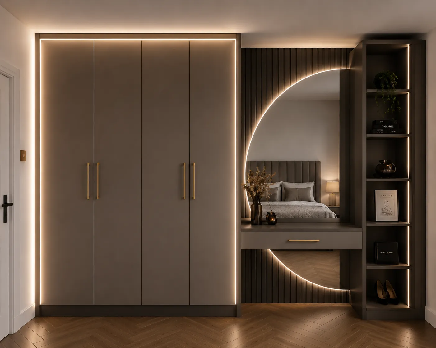 A fitted furniture installation detail in progress