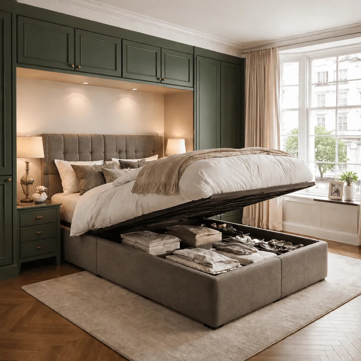Heritage green fitted bedroom finish sample
