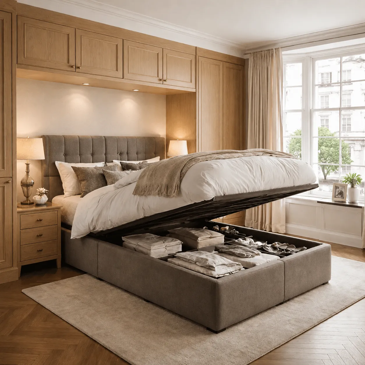 Oak grained fitted bedroom finish sample