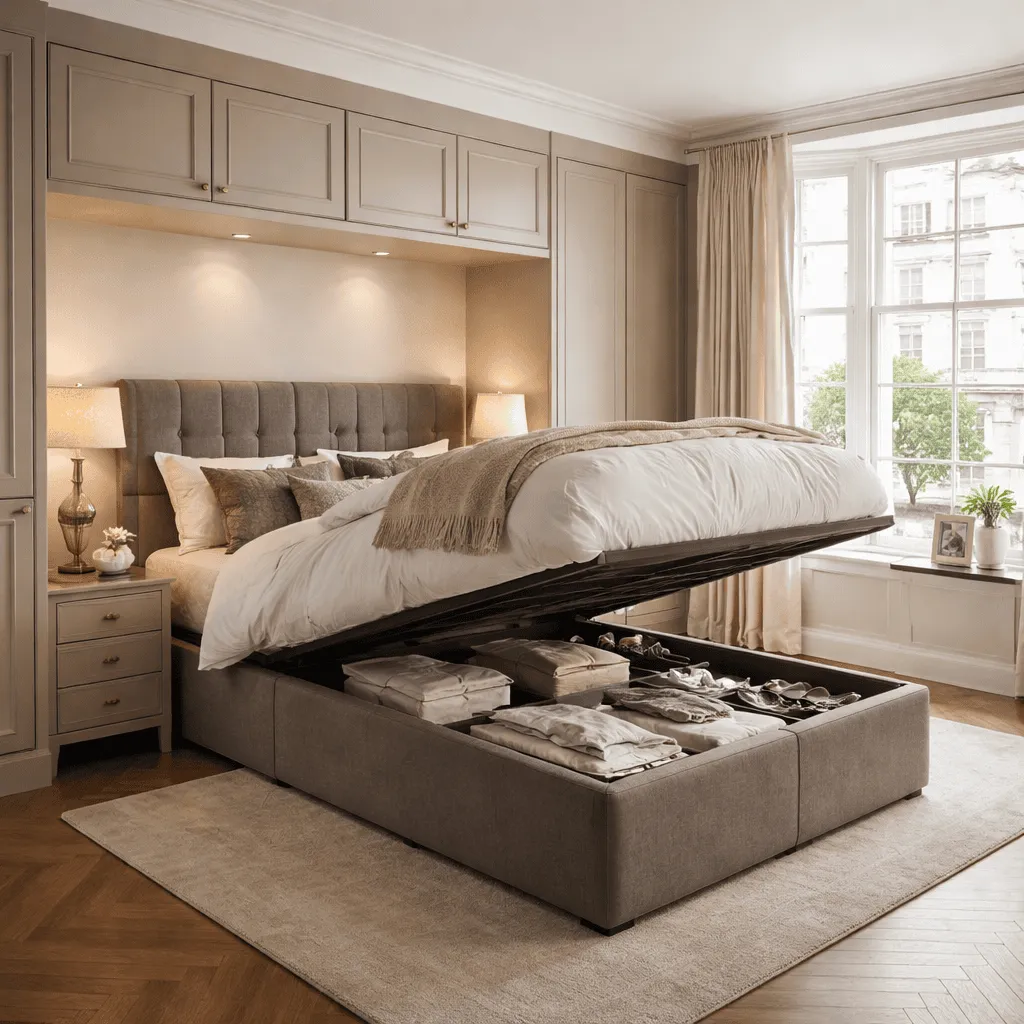 Fitted bedroom with storage bed and made-to-measure furniture