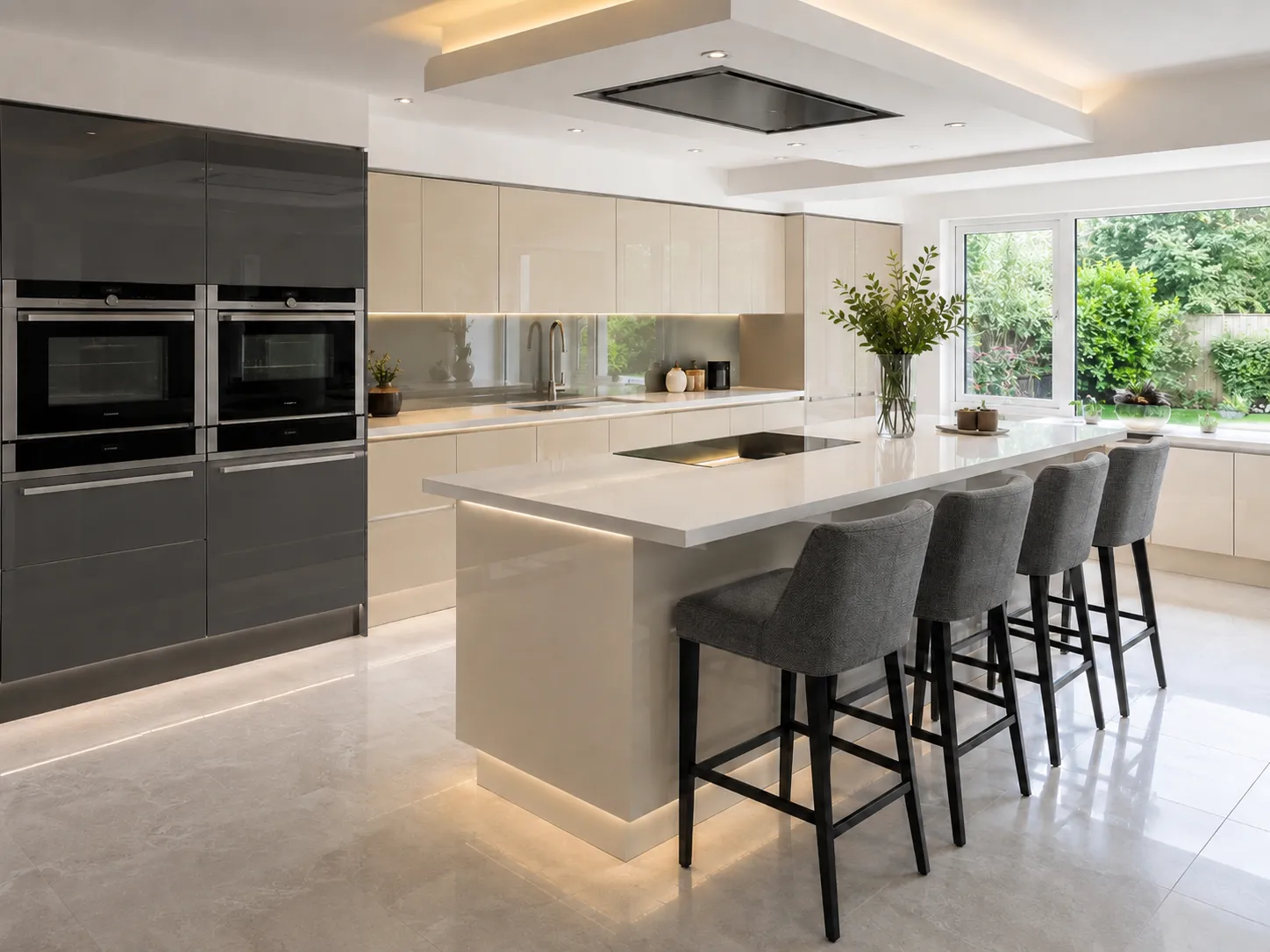 Warm ivory fitted kitchen finish sample