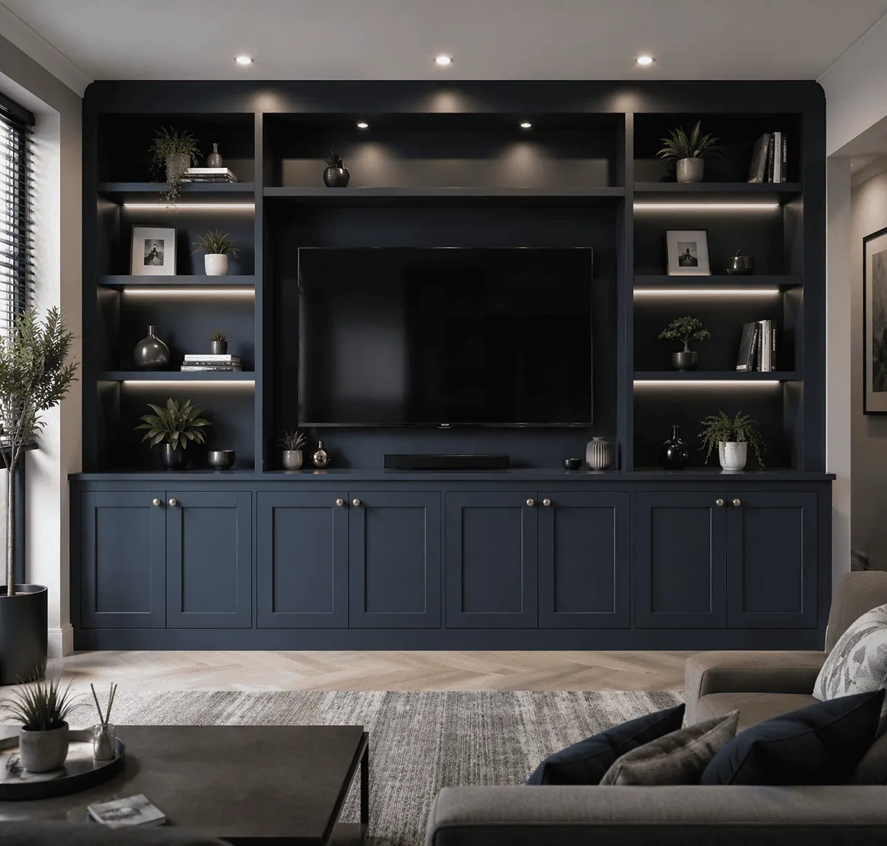 Full-height sliding wardrobe design in a calm bedroom